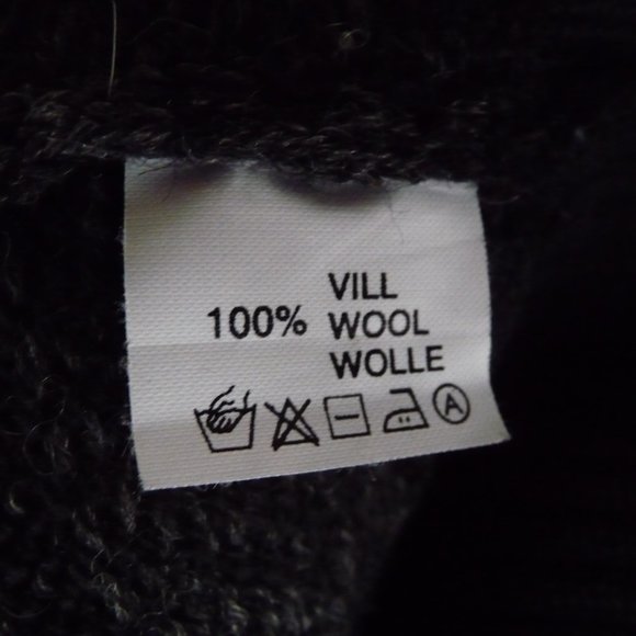 APLEKS NORWEGIAN  NEW GREY/BLACK CARDIGAN FRONT ZIP NORDIC 100% WOOL GORGEOUS M - Picture 6 of 7